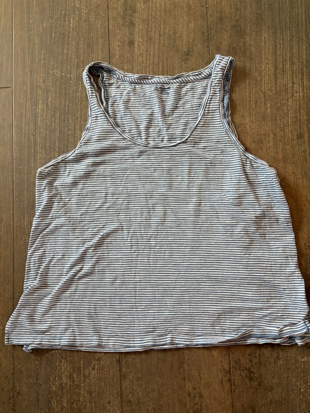 Madewell Striped Scoop Neck Tank Top - Blue & White